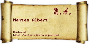Mentes Albert névjegykártya
